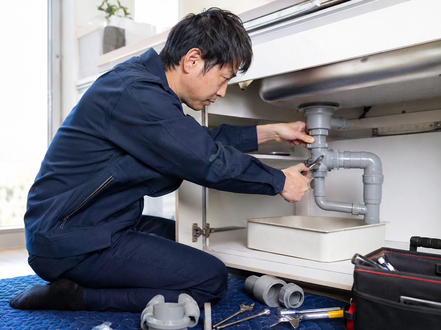 排水まわり修理の作業イメージ